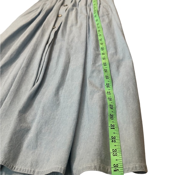Jennifer Moore cotton Denim Skirt Buttons all the way down Small with pockets - Picture 7 of 11